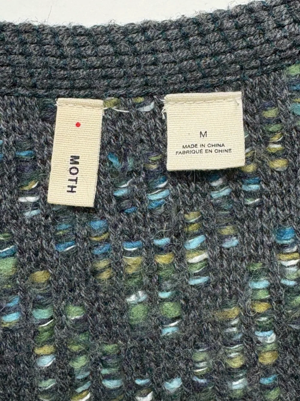 Anthropologie Moth Keavy Jacquard Open Cardigan Chunky Knit Cocoon Size M *Read